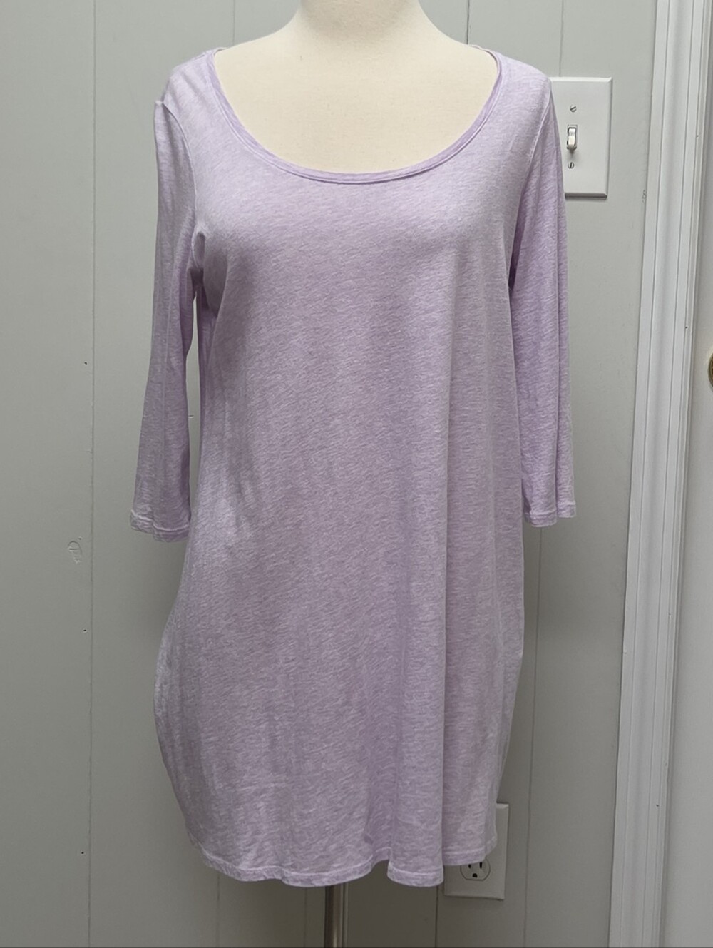 J.Jill Pure Jill Ballet Sleeve Tunic Top Heather Lilac Purple Women's Small